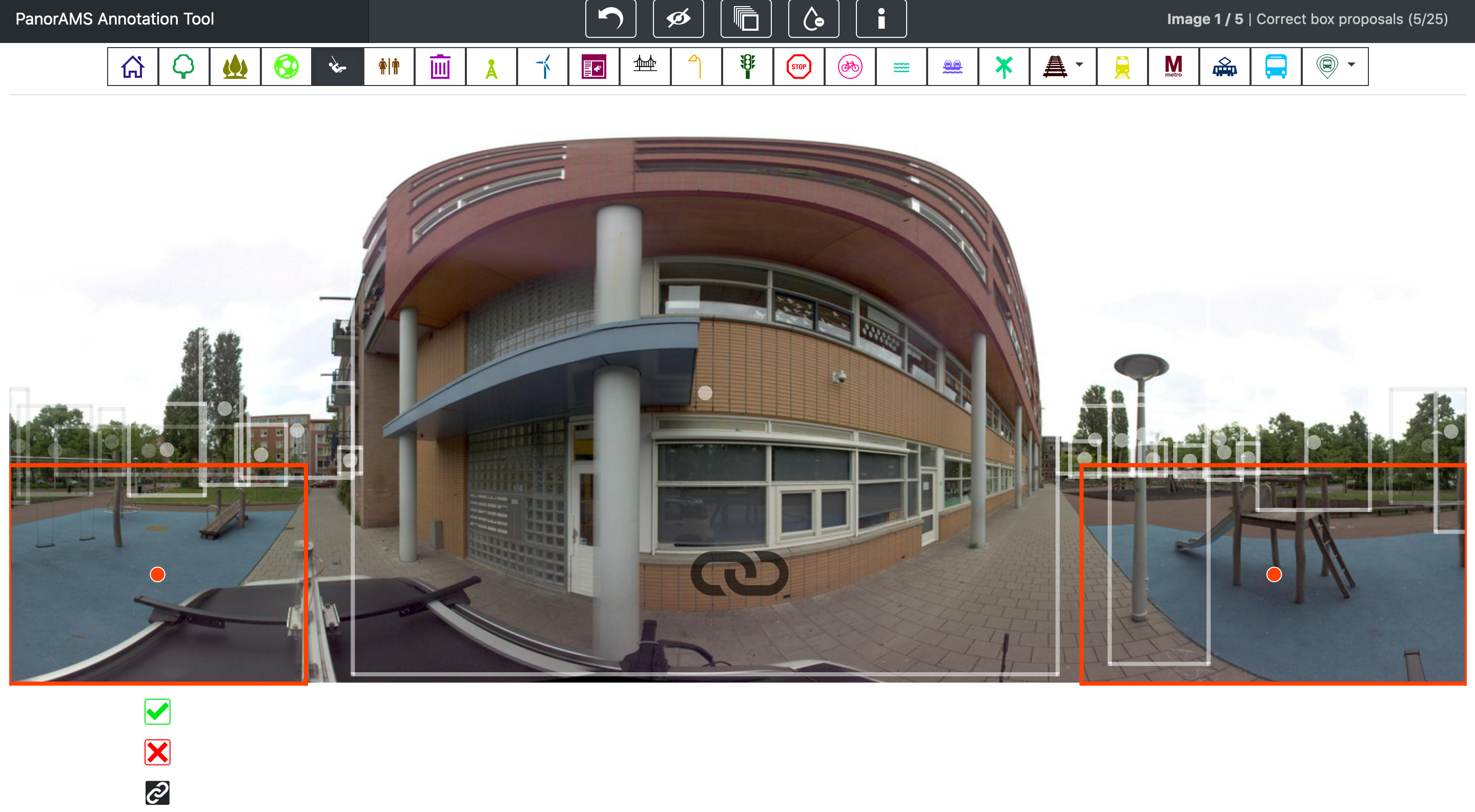 The user interface of our labeling tool for crowd-sourcing accurate bounding box annotations